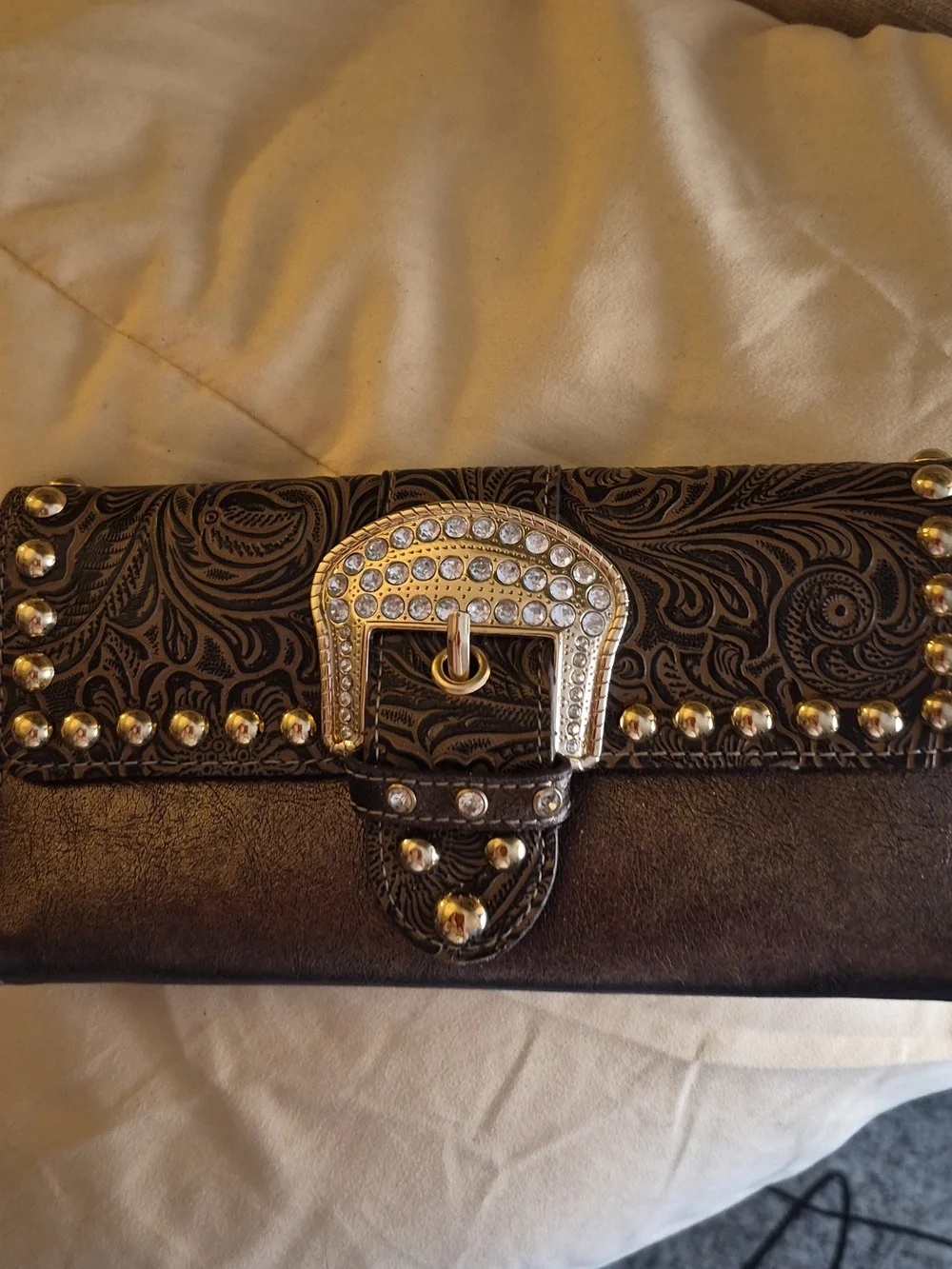 Western Rhinestone Bling Belt Buckle Wallet